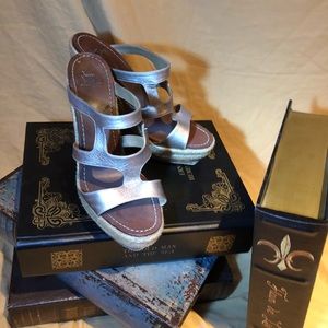 Christian Louboutin Gold Wedge Sandals